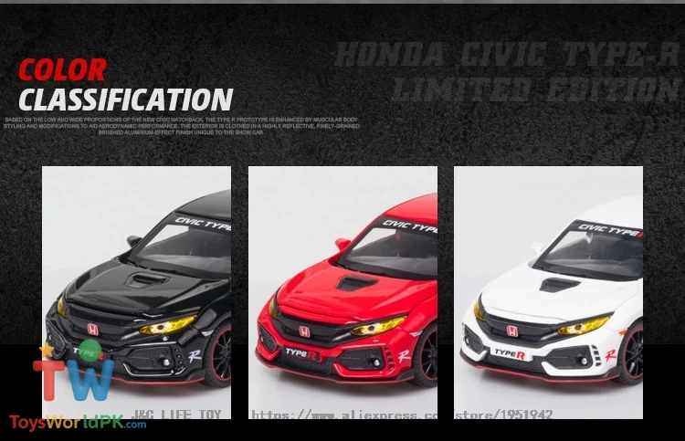 1:32 HONDA CIVIC TYPE R LIMITED EDITION Toy Car Metal Toy Diecasts & Toy Vehicles Car Model High Simulation Car Toys For Boy - Image 13