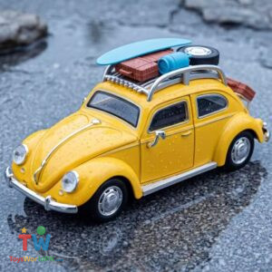 1:24 Volkswagen Beetle Camping Modified Car Alloy Metal Diecast Model With Light and Music